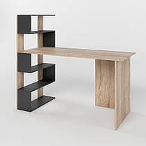 Cтіл комп'ютерний з полицями М-ЗОН Джеко 1416L лівий Сонома/Антрацит (MZN-031027), фото 2