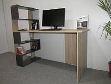 Cтіл комп'ютерний з полицями М-ЗОН Джеко 1416L лівий Сонома/Антрацит (MZN-031027), фото 3