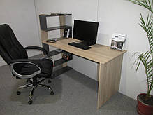 Cтіл комп'ютерний з полицями М-ЗОН Джеко 1416L лівий Сонома/Антрацит (MZN-031027), фото 5