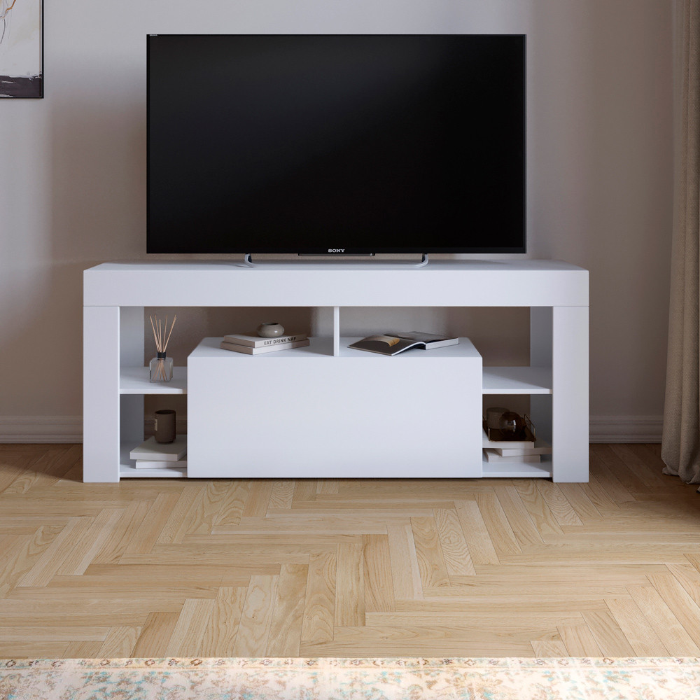 Тумба під телевізор із 4 полицями М-ЗОН Джеко 140 Німфея Альба (MZN-031034)