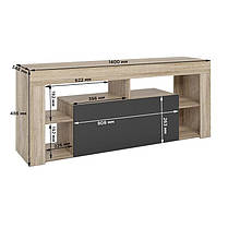 Тумба під телевізор із 4 полицями М-ЗОН Джеко 140 Німфея Альба (MZN-031034), фото 2