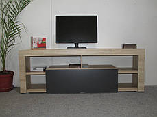 Тумба під телевізор із 4 полицями М-ЗОН Джеко 140 Сонома/Антрацит (MZN-031036), фото 3