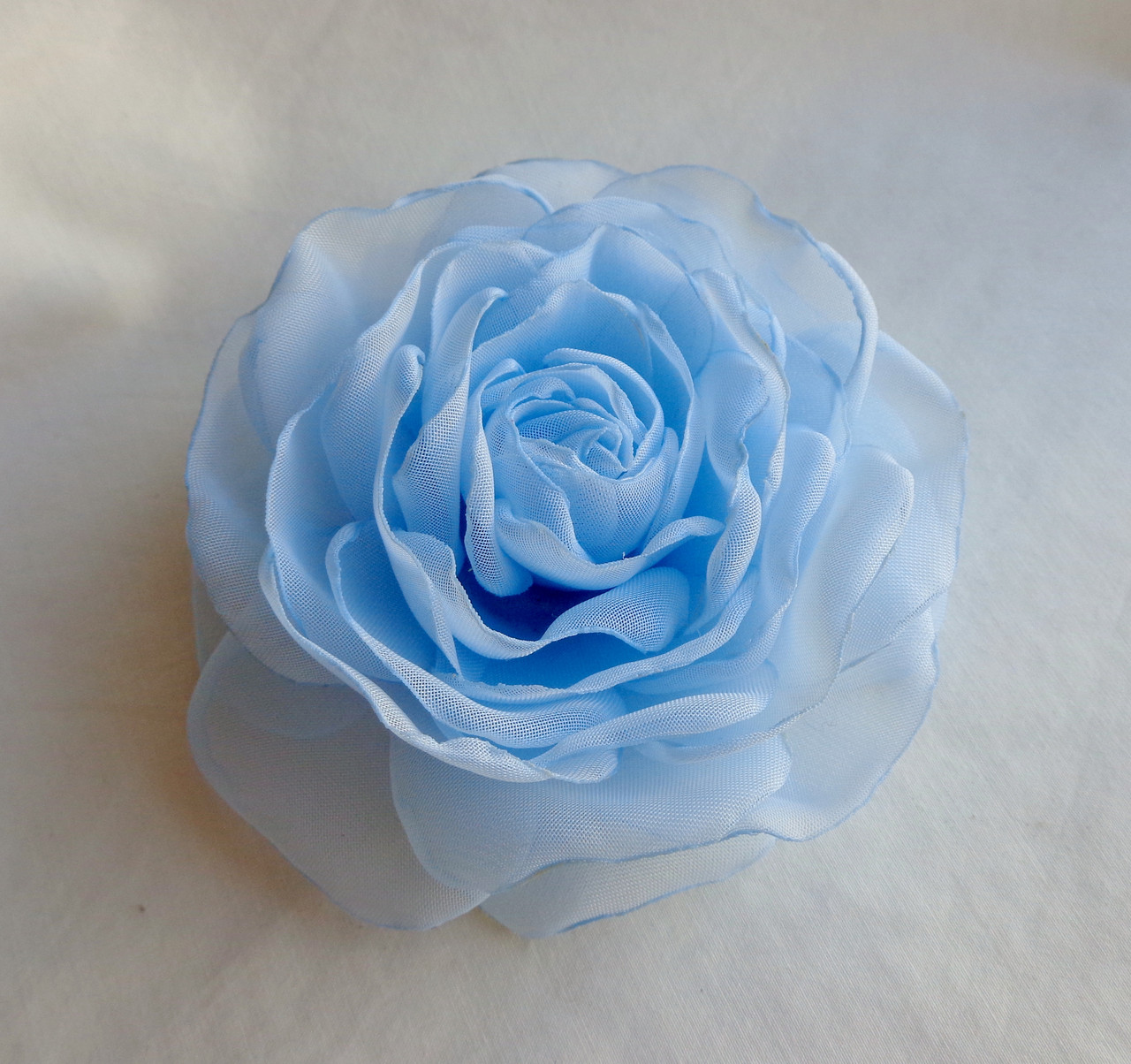 Брошь цветок из ткани ручной работы "Голубая роза" - фото 2 - id-p39085546