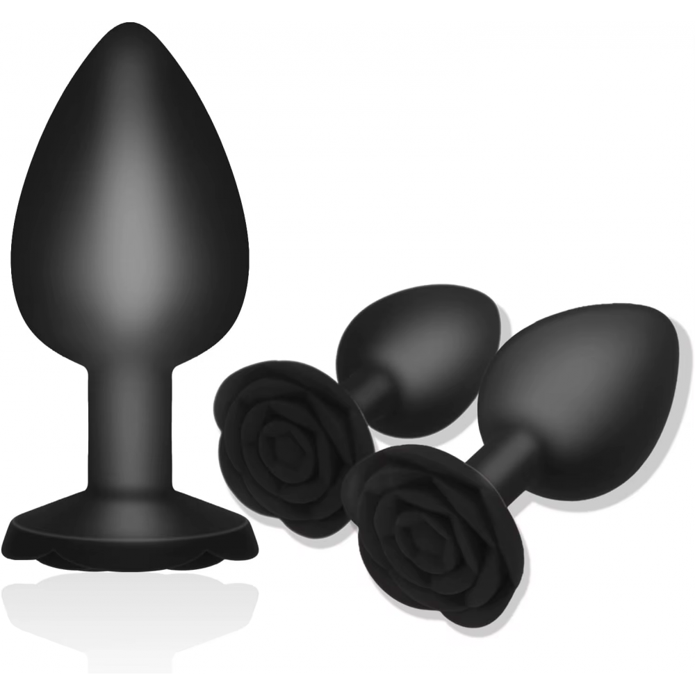 Анальний силіконовий корок троянда We Love M size, фото 1