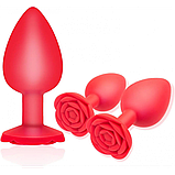 Анальний силіконовий корок троянда We Love M size, фото 2