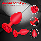 Анальний силіконовий корок троянда We Love M size, фото 5
