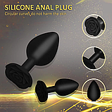 Анальний силіконовий корок троянда We Love L size, фото 6