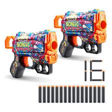 Набір із 2 швидкострільних бластерів Сонік Zuru X-Shot Skins Flux - Sonic Race Team Blaster 16 патронів 36739B
