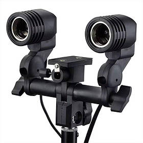 Тримач двох ламп Profi-light з патронами E27 та отвором для парасольки