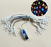 Світлодіодна LED гірлянда Сніжинки USB 40LED 6м Різнокольорова, фото 3