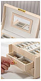 Скринька для прикрас на замку. Органайзер для ювелірних виробів із дзеркалом Чорний, фото 7