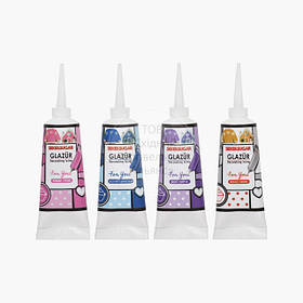 Айсинг для пряників Seker&Sugar — Набір (рожевий, блакитний, фіолетовий, білий) — 4 шт. х 40 г