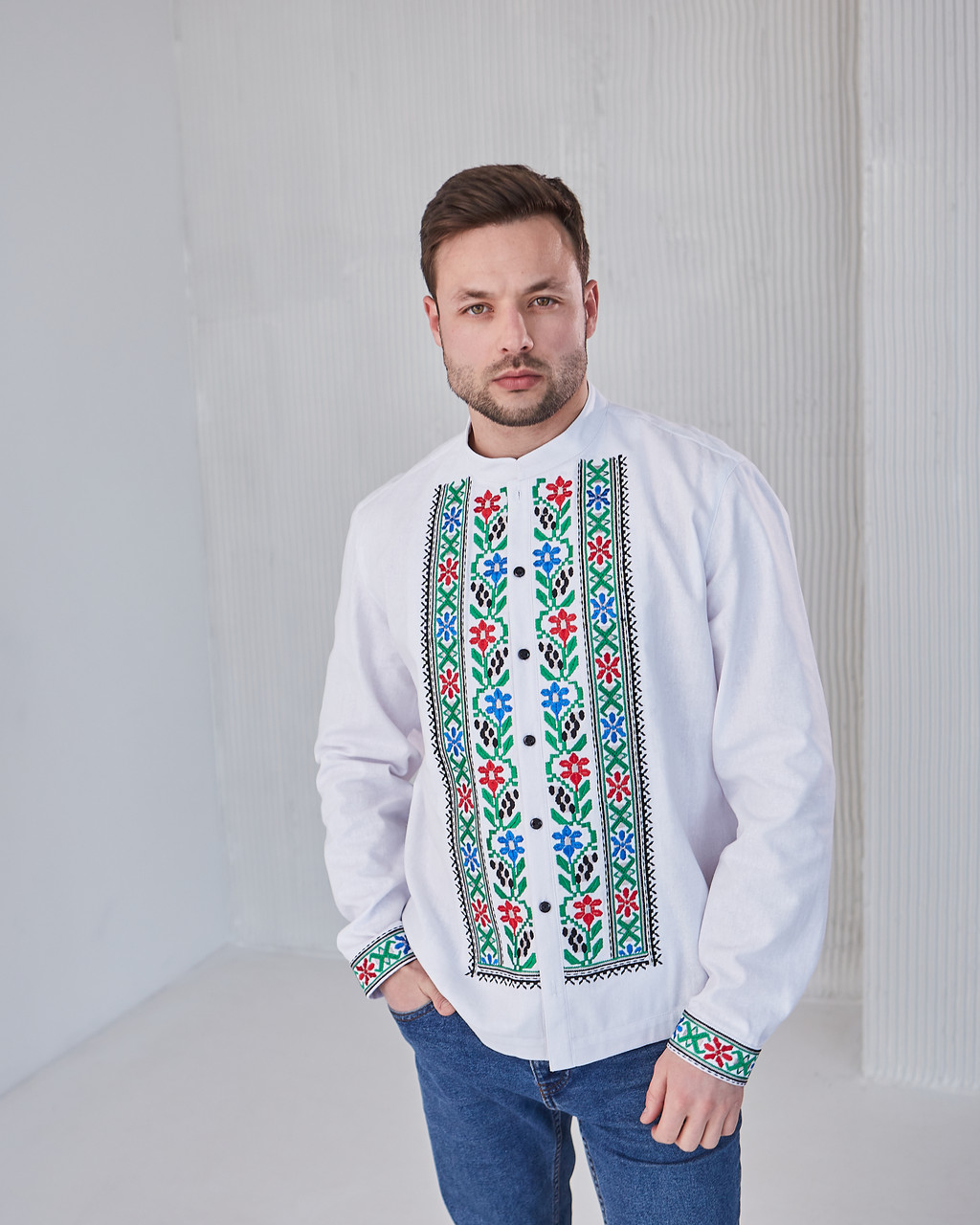 Вишиванка чоловіча "Майя"58-60р біла