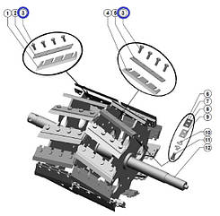 Болт кріплення ножа барабана Дон-680