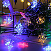 Світлодіодна LED гірлянда Сніжинки USB 40LED 6м Різнокольорова, фото 6