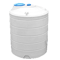 Ємність 3000 л дві горловини вертикальна біла