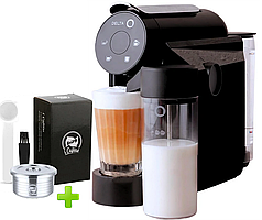 Кавоварка капсульна з капучинатором Delta Q Milk Mini 19 bar (+ багаторазова капсула в комплекті)