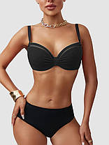 Купальник Роздільний рубчик Z.Five 5716-20 чорний на 52 54 розмір, фото 3