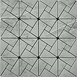 Панель пластикова стінова мозаїка PET Сірий бетон геометрія 300х300х4мм плитка самоклейка