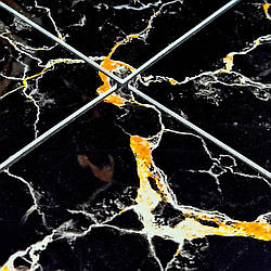 PET панелі мозаїка самоклейка декор Чорний мармур з прожилками 300х300х4мм панель стінова