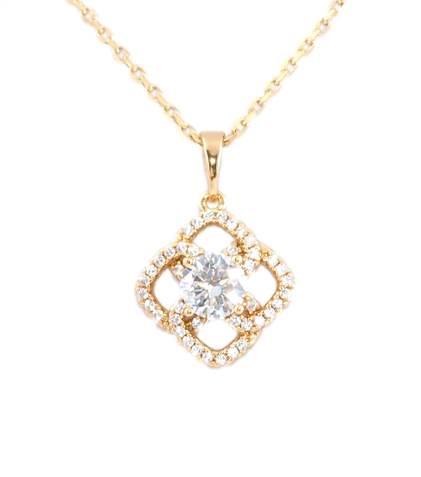 Кулон на ланцюжку Xuping Позолота 18K "Візерунок з цирконієм" довжина 42-47см х 1мм