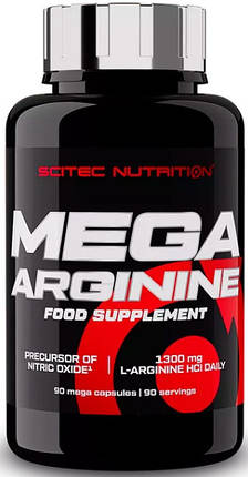 Аргінін Scitec Mega Arginine 90 капсул, фото 1