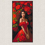 Картина за номерами Дівчина у червоній сукні 40*80 см Art Craft 10145-AC, фото 3