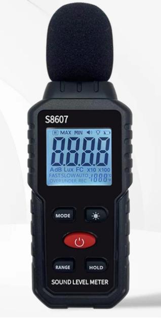 Цифровий вимірювач рівня звуку шумомір S8607 децибелметр, фото 1