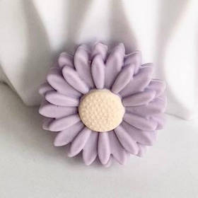 Міні ромашка (лаванда) силіконова бусіна