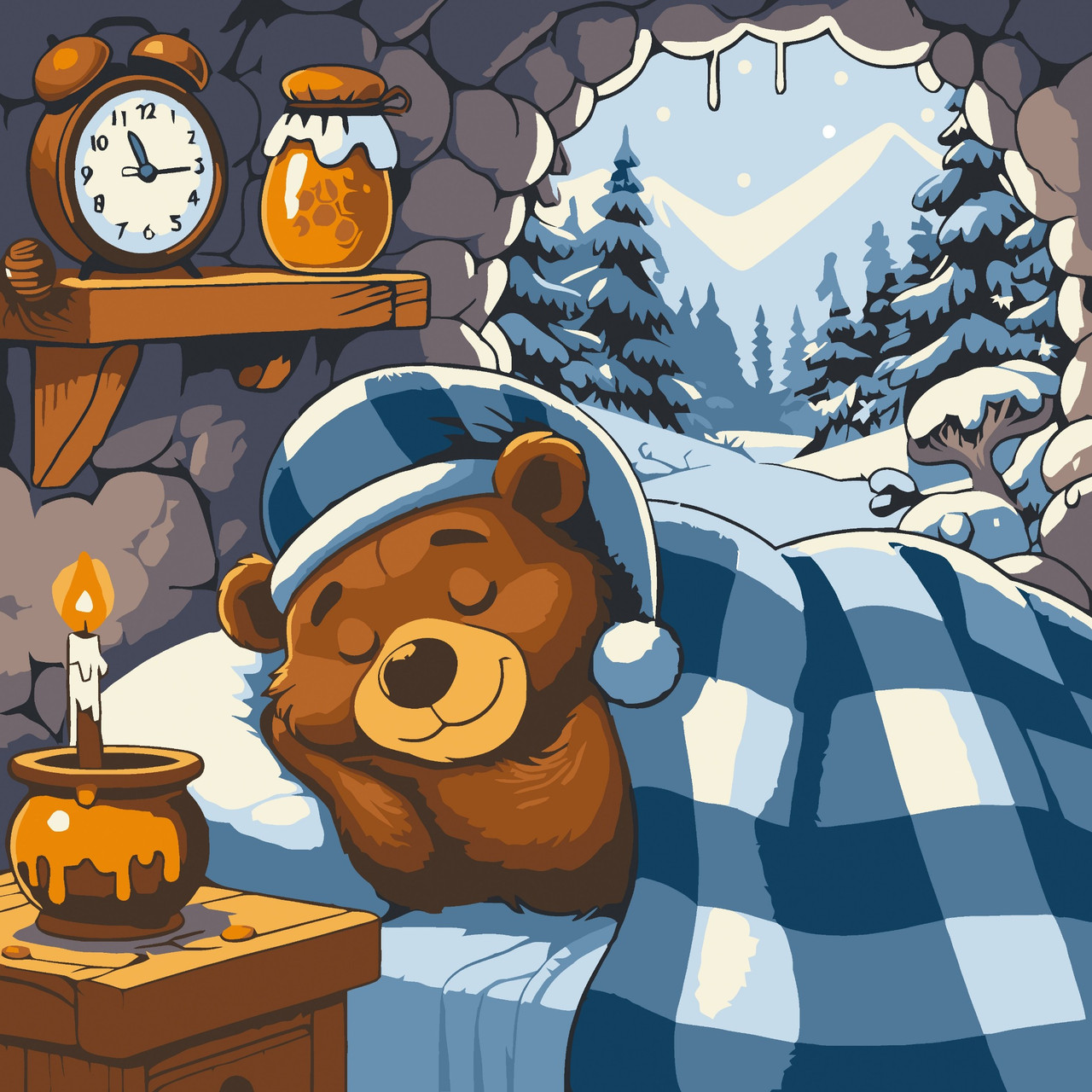 Картина за номерами Для дітей. Сплячий ведмедик 30*30 см Art Craft 15126-AC