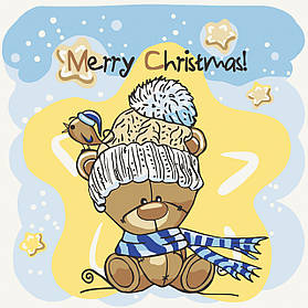 Картина за номерами Для дітей. Новорічний ведмедик 30*30 см Art Craft 15552-AC