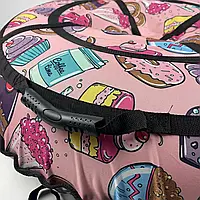 Тюбінг Тортики Оксфорд/ПВХ 100 см Надувні санки для дітей Пончик для катання з гори