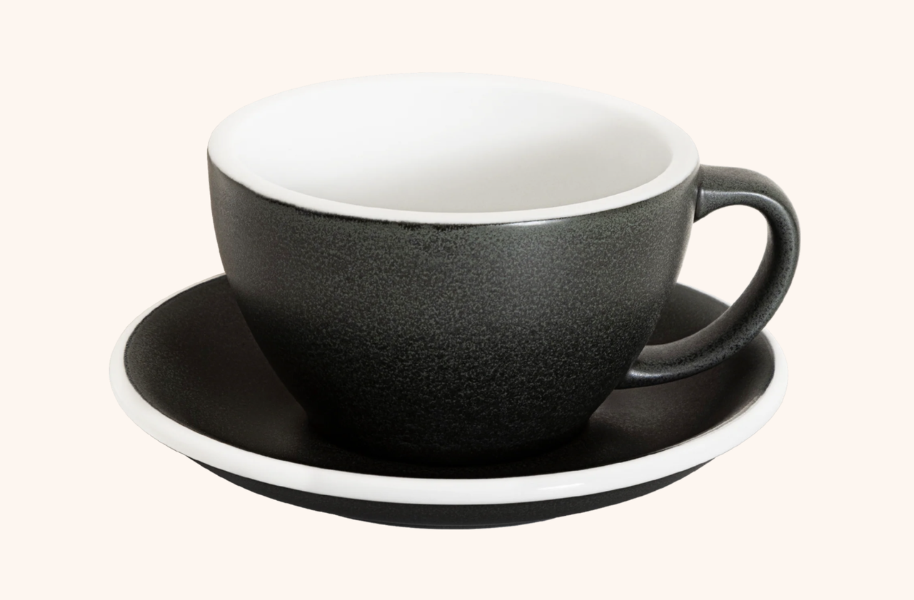 LOVERAMICS EGG Mineral Latte Cup (антрацит) чашка і блюдце Латте 300 мл