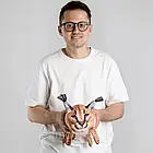 М'яка іграшка Рись Шльопа, 50 см / М'яка подушка антистрес / Плюшева іграшка-подушка рись, фото 5