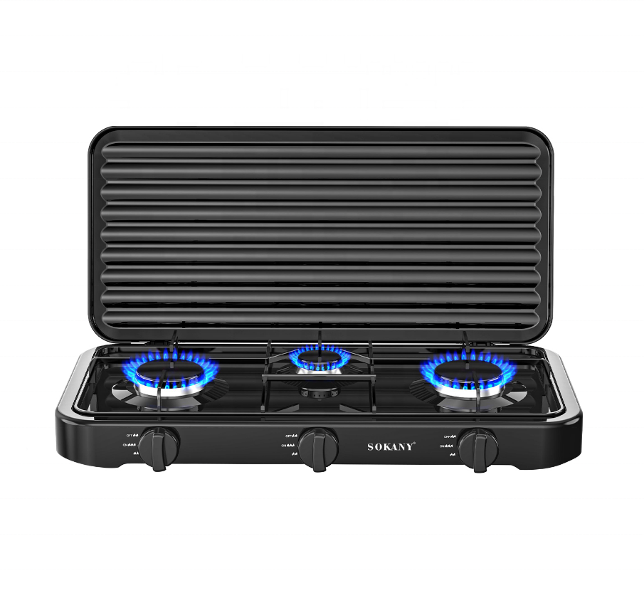 Настільна газова плита Sokany SK 6003 триконфоркова - фото 1 - id-p2453703575