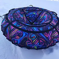 Тюбінг Калейдоскоп New Оксфорд/ПВХ 100 см Ватрушка надувна Легкі надувні санки-тюбінг