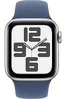 Apple Watch SE 2 2024 GPS 44mm Silver Aluminium with Denim Sport Band M/L MXER3