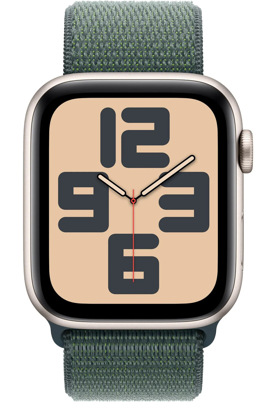 Apple Watch SE 2 2024 GPS 44mm Starlight Aluminium with Lake Green Sport Loop MXEW3