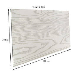 PET панелі самоклейка декор Білий дуб під дерево 300х600х2мм плитка настінна