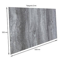 PET панелі самоклейка декор Благородний мармур сірий камінь 300х600х2мм плитка настінна
