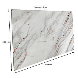 Панель PET пластикова стінова Гірський мармур сірий з прожилками під камінь 300х600х2мм