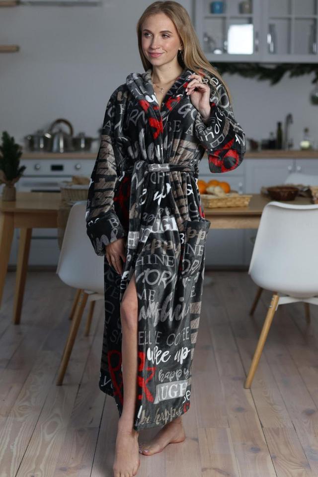 халат темно-серый с надписью