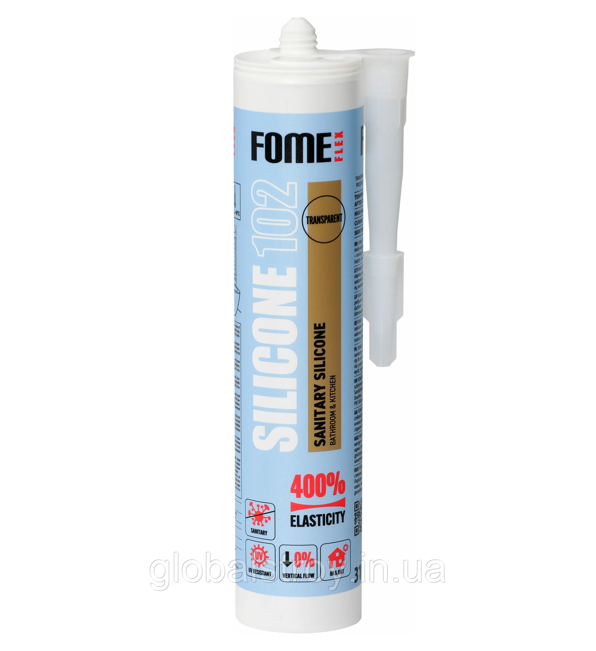 Герметик силіконовий прозорий FOME FLEX 102 SANITARY SILICONE 310 мл