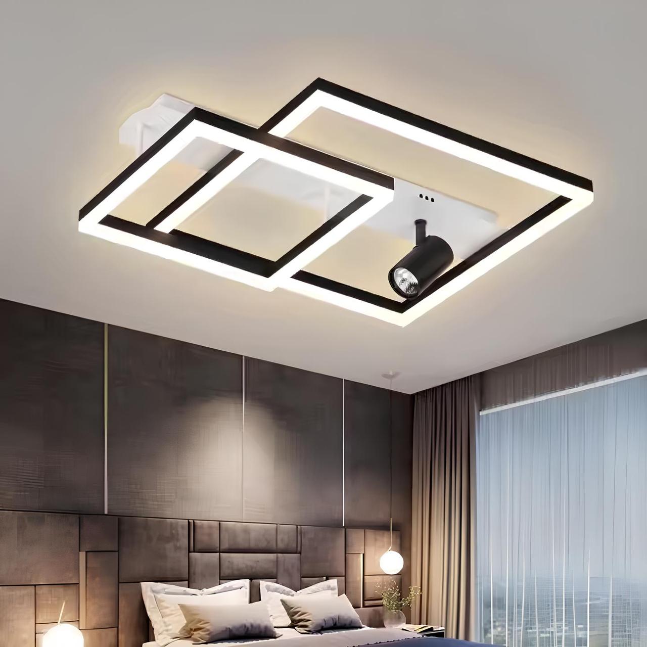 Квадратна Led-люстра з пультом у чорно-білому корпусі,освітлення до 18 м² V K33209-680 WT+BK