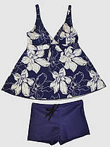 Купальник танкіні довгий топ шорти Fuba 25117 синій-білий 52 54 56 58 60 український розмір, фото 5