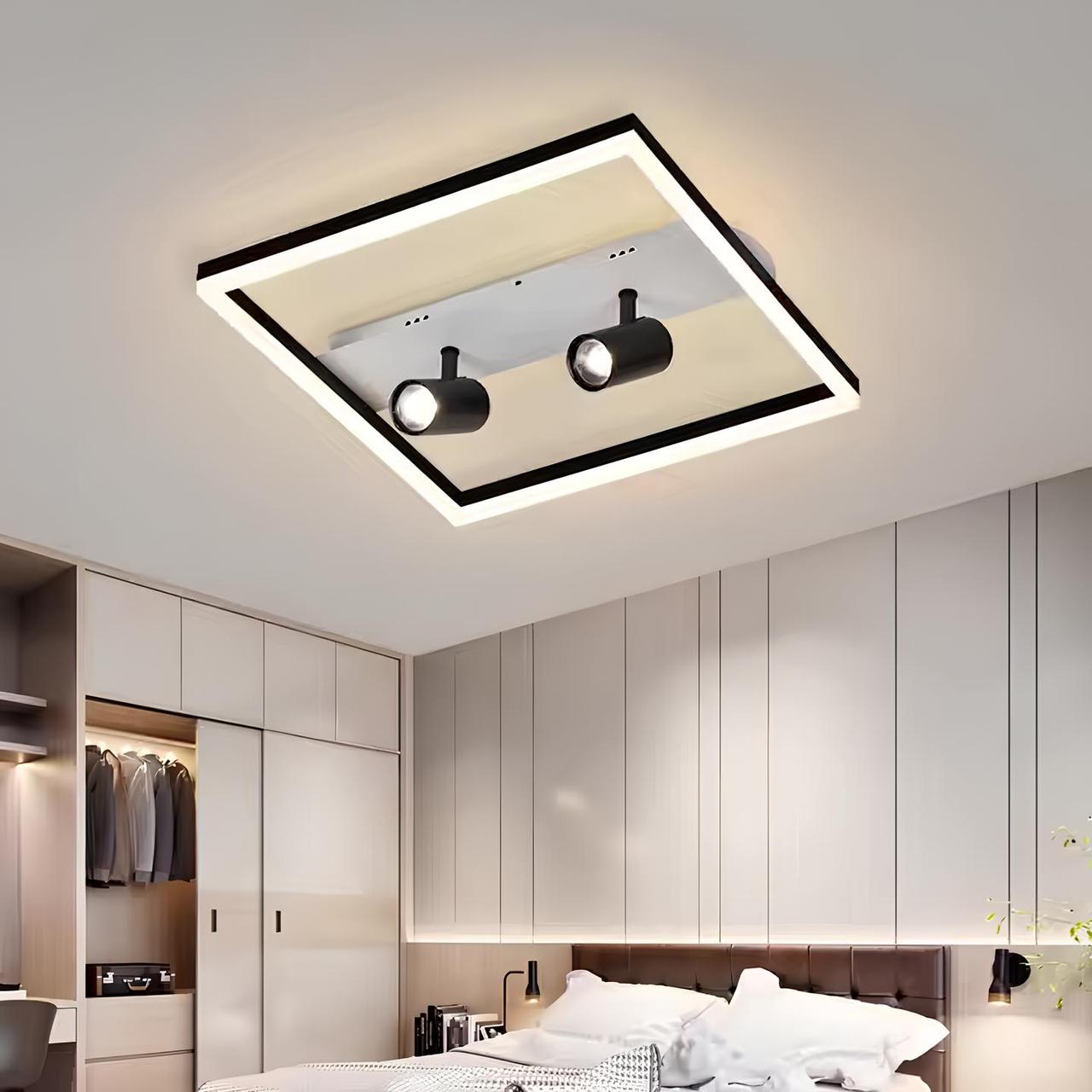 Квадратна Led-люстра з пультом у чорно-білому корпусі, до 18 м² V K33208-500 WH+BK