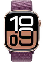 Apple Watch Series 10 GPS 46mm Rose Gold Aluminum Case with Light Plum Sport Loop MWWV3