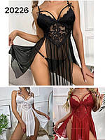 Жіночий пеньюар з трусиками S/M 3 кольори