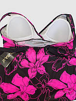 Купальник танкіні із закритою спиною та шортами Fuba 25117 чорний-малиновий 54 56 58 60 український розмір, фото 5