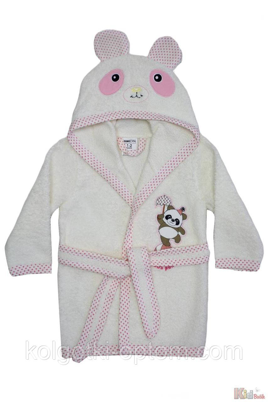 ОПТОМ Халат махровий "Панда" для дівчинки (98 см.)  Ramel Kids 2125000800479